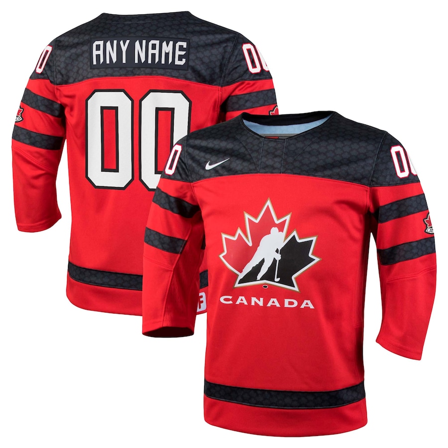 Youth Nike Red Canada Hockey Replica Custom - NHL Jersey->youth soccer jersey->Youth Jersey